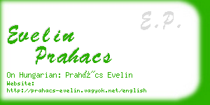 evelin prahacs business card